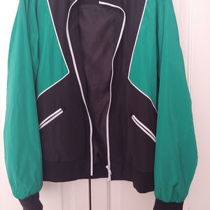 Forever 21 Green Zip Up Bomber Jacket